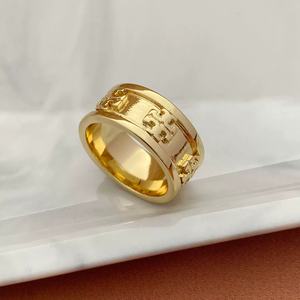 Tory Burch Letter Inlay Ring for Metal